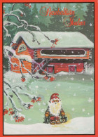 PÈRE NOËL Bonne Année Noël Vintage Carte Postale CPSM #PBL430.FR - Santa Claus