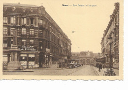 Mons   La Rue Rogier Et La Gare - Mons