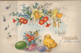 PASCUA POLLO HUEVO Vintage Tarjeta Postal CPA #PKE428.ES - Easter