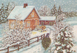 Feliz Año Navidad Vintage Tarjeta Postal CPSM #PBN173.ES - Nouvel An