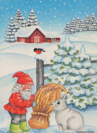 Feliz Año Navidad GNOMO Vintage Tarjeta Postal CPSM #PBM127.ES - Nouvel An
