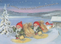 Feliz Año Navidad GNOMO Vintage Tarjeta Postal CPSM #PBL910.ES - Nouvel An
