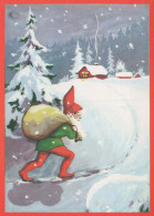 PAPÁ NOEL Feliz Año Navidad Vintage Tarjeta Postal CPSM #PBL429.ES - Santa Claus
