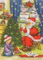 PAPÁ NOEL Feliz Año Navidad Vintage Tarjeta Postal CPSM #PBL304.ES - Santa Claus