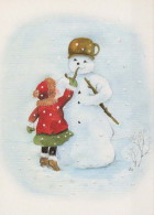 Buon Anno Natale PUPAZZO BAMBINO Vintage Cartolina CPSM #PAZ732.IT - New Year