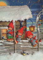 Buon Anno Natale GNOME Vintage Cartolina CPSM #PAY504.IT - Nouvel An