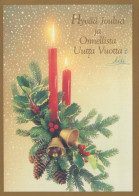 Buon Anno Natale CANDELA Vintage Cartolina CPSM #PAZ538.IT - Nouvel An