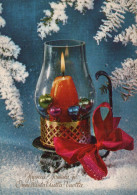 Buon Anno Natale CANDELA Vintage Cartolina CPSM #PAV938.IT - New Year