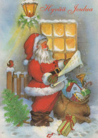 BABBO NATALE Buon Anno Natale Vintage Cartolina CPSM #PAW682.IT - Santa Claus