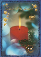 Buon Anno Natale CANDELA Vintage Cartolina CPSM #PAV574.IT - Nouvel An