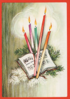 Buon Anno Natale CANDELA Vintage Cartolina CPSM #PAV818.IT - Nouvel An
