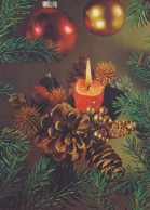 Buon Anno Natale CANDELA Vintage Cartolina CPSM #PAV514.IT - Nouvel An