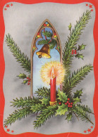 Buon Anno Natale BELL CANDELA Vintage Cartolina CPSM #PAV393.IT - Nouvel An