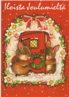 Buon Anno Natale CONIGLIO Vintage Cartolina CPSM #PAV268.IT - Nouvel An