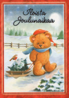 Buon Anno Natale ORSACCHIOTTO Vintage Cartolina CPSM #PAU812.IT - Nouvel An
