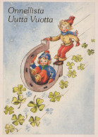 Buon Anno Natale BAMBINO CAVALLOSHOE Vintage Cartolina CPSM #PAU067.IT - New Year