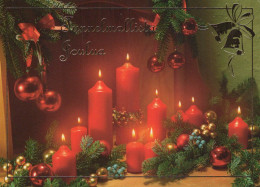 Buon Anno Natale CANDELA Vintage Cartolina CPSM #PAT698.IT - Nouvel An