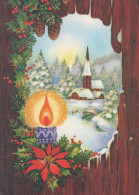 Buon Anno Natale CANDELA Vintage Cartolina CPSM #PAT202.IT - Nouvel An