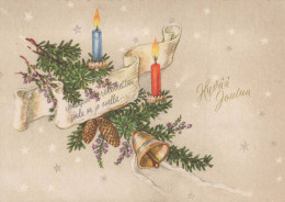Buon Anno Natale CANDELA Vintage Cartolina CPSM #PAT638.IT - Nouvel An