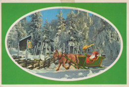 Buon Anno Natale CAVALLO Vintage Cartolina CPSM #PAS953.IT - New Year