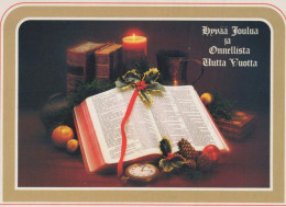 Buon Anno Natale CANDELA Vintage Cartolina CPSM #PAT076.IT - Nouvel An