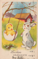 OSTERN KANINCHEN EI Vintage Ansichtskarte Postkarte CPA #PKE243.DE - Pasqua