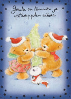 Neujahr Weihnachten GEBÄREN Tier Vintage Ansichtskarte Postkarte CPSM #PBS285.DE - New Year