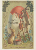 OSTERN KANINCHEN Vintage Ansichtskarte Postkarte CPSM #PBO545.DE - Ostern