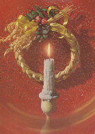 Neujahr Weihnachten KERZE Vintage Ansichtskarte Postkarte CPSM #PBN794.DE - New Year