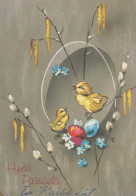 OSTERN HUHN EI Vintage Ansichtskarte Postkarte CPSM #PBO671.DE - Easter