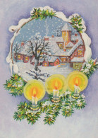 Neujahr Weihnachten KERZE Vintage Ansichtskarte Postkarte CPSM #PBN915.DE - New Year