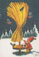 Neujahr Weihnachten GNOME Vintage Ansichtskarte Postkarte CPSM #PBM061.DE - New Year