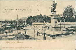 GENOVA . PIAZZA DEL PRINCIPE COL MONUMENTO A DEFERRARI DUCA DI GALLERIA - ED. GUGGENHEIM - SPEDITA - 1900s (20931) - Genova (Genua)