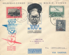 BELGIAN CONGO FIRST FLIGHT BIRTHDAY 100e AIR LINK 1936 - Storia Postale