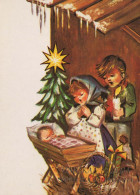CRISTO SANTO Gesù Bambino Natale Religione Vintage Cartolina CPSM #PBP741.IT - Jesus