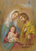 Vergine Maria Madonna Gesù Bambino Natale Religione Vintage Cartolina CPSM #PBP930.IT - Virgen Maria Y Las Madonnas
