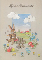 PASQUA CONIGLIO Vintage Cartolina CPSM #PBO546.IT - Pâques