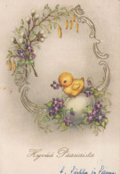 PASQUA POLLO UOVO Vintage Cartolina CPSM #PBP051.IT - Easter