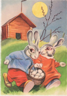 PASQUA CONIGLIO Vintage Cartolina CPSM #PBO357.IT - Easter