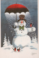 Buon Anno Natale PUPAZZO Vintage Cartolina CPSM #PBM539.IT - Nouvel An