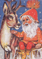 BABBO NATALE Buon Anno Natale Vintage Cartolina CPSM #PBL307.IT - Santa Claus