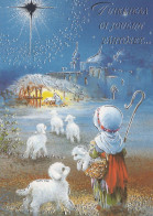 BAMBINO Scena Paesaggio Gesù Bambino Vintage Cartolina CPSM #PBB579.IT - Scènes & Paysages