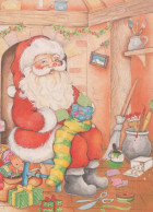 BABBO NATALE Buon Anno Natale Vintage Cartolina CPSM #PBL368.IT - Santa Claus