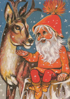BABBO NATALE Buon Anno Natale Vintage Cartolina CPSM #PBL180.IT - Santa Claus