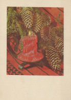 Buon Anno Natale CANDELA Vintage Cartolina CPSM #PAZ990.IT - Nouvel An