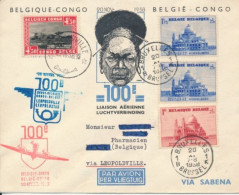 BELGIAN CONGO FIRST FLIGHT BIRTHDAY 100e AIR LINK 1936 - Lettres & Documents