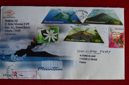 Registered Cover Indonesia To France Everest 1953 Anniv Volcanoes Volcans Mountaineering Himalaya Escalade Alpinisme - Klimmen
