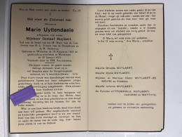 Devotie DP - Overlijden Marie Uyttendaele Echtg Muylaert - Wichelen 1865 - Herdersem 1953 - Décès