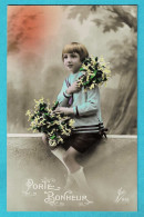 * Fantaisie - Fantasy - Fantasie (Enfant - Child - Kind) * (Jos 215) Porte Bonheur, Girl, Fille, Portrait, Fleurs, Old - Portraits