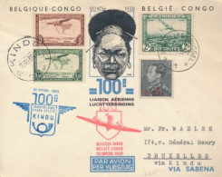 BELGIAN CONGO FIRST FLIGHT BIRTHDAY 100e AIR LINK 1936 - Covers & Documents